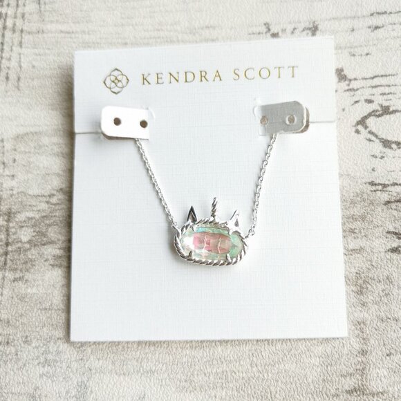 Kendra Scott Jewelry - Kendra Scott Bright Silver Dichroic Glass Short Necklace - Elisa Unicorn